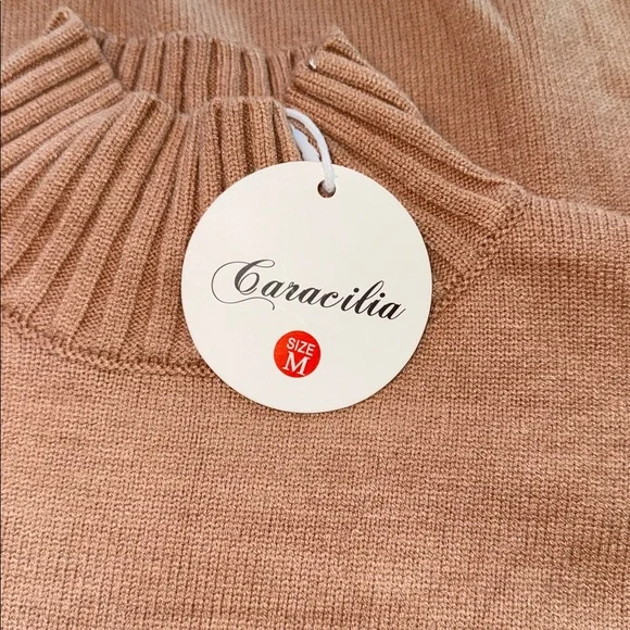 Women's Tan Knit Sweater and Pants Set - Picture 4 of 10